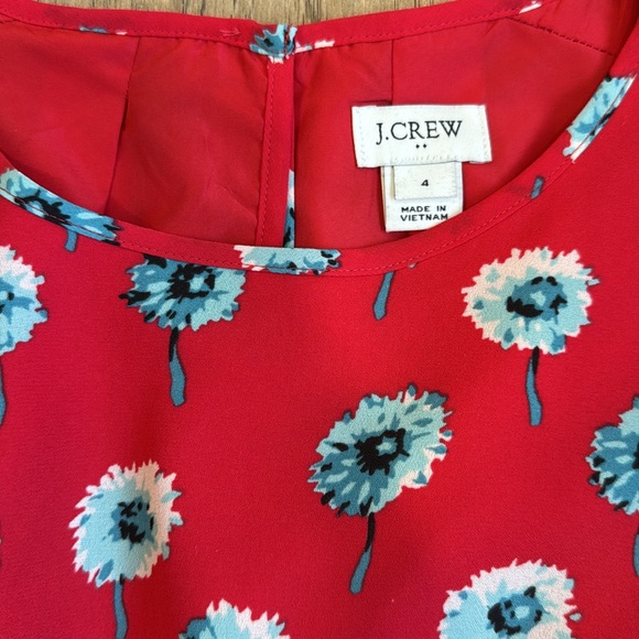 J. Crew Printed Long Sleeve Fitted Floral Dress Size 4 - Picture 4 of 11